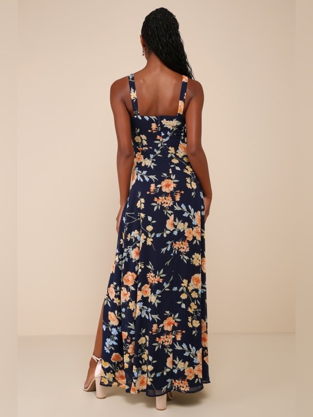 Lulus Remarkable Arrival Navy Blue Floral Sleeveless Maxi Dress - Picture 6 of 10